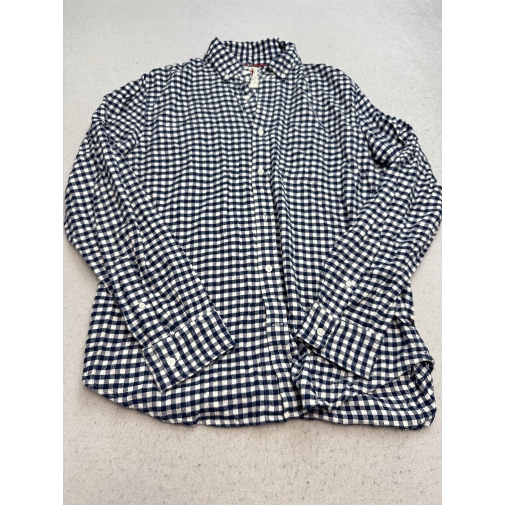 Relwen Shirt Mens Large Blue Check Flannel Long Sleeve Button Up Casual